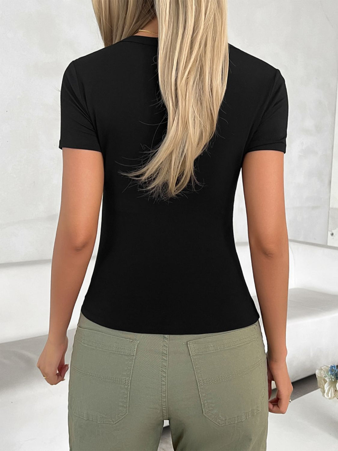Devine Scoop Neck Short Sleeve T-Shirt 