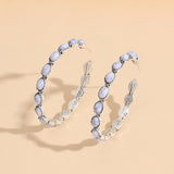 Artificial Turquoise C-Hoop Earrings 