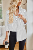 Lovelet Striped Button Up Long Sleeve Shirt 