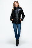 How Dare U Pocketed Zip Up Puffer Jacket with Removable Hood 
