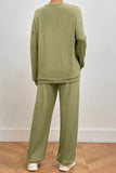 Pocketed Round Neck Top and Pants Lounge Set Lingerie & Nightwear