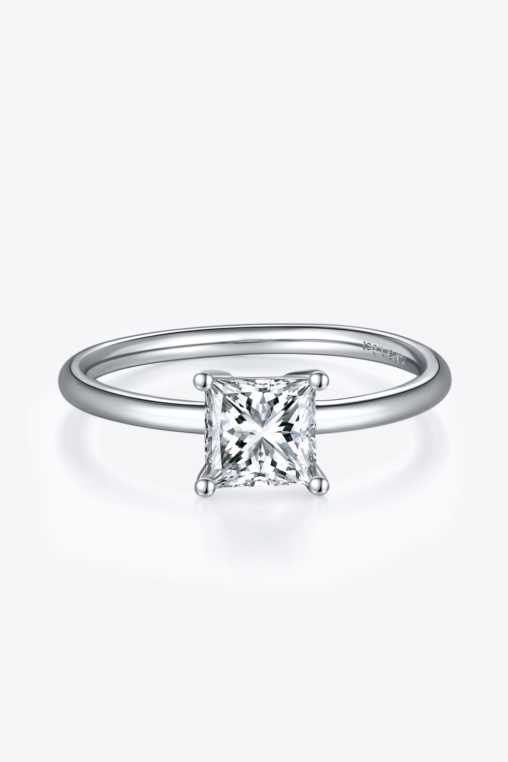1 Carat Moissanite 925 Sterling Silver Solitaire Ring 
