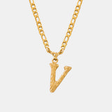 Titanium Steel Letter Pendant Necklace 