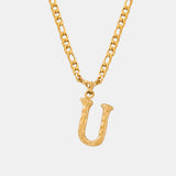 Titanium Steel Letter Pendant Necklace 