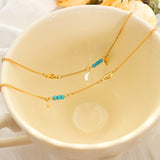Titanium Steel Wing Shape Charm Anklet Bracelet 