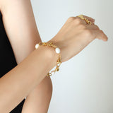 Freshwater Pearl Titanium Steel Bracelet 
