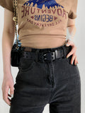 Grommet PU Leather Belt 
