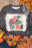 Pumpkin Graphic Round Neck Long Sleeve T-Shirt 