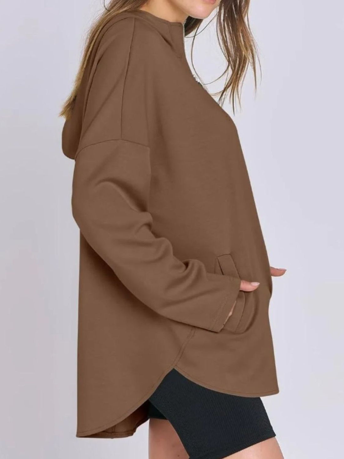 Quarter Zip Long Sleeve Hoodie 