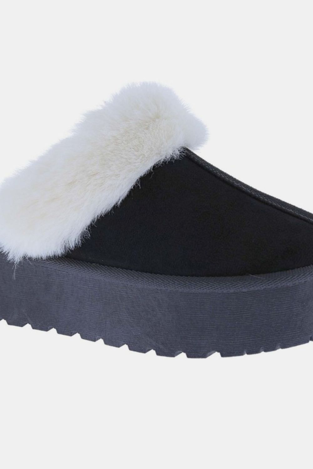 Weeboo Thick Bottom Fur Trim Snow Slippers 