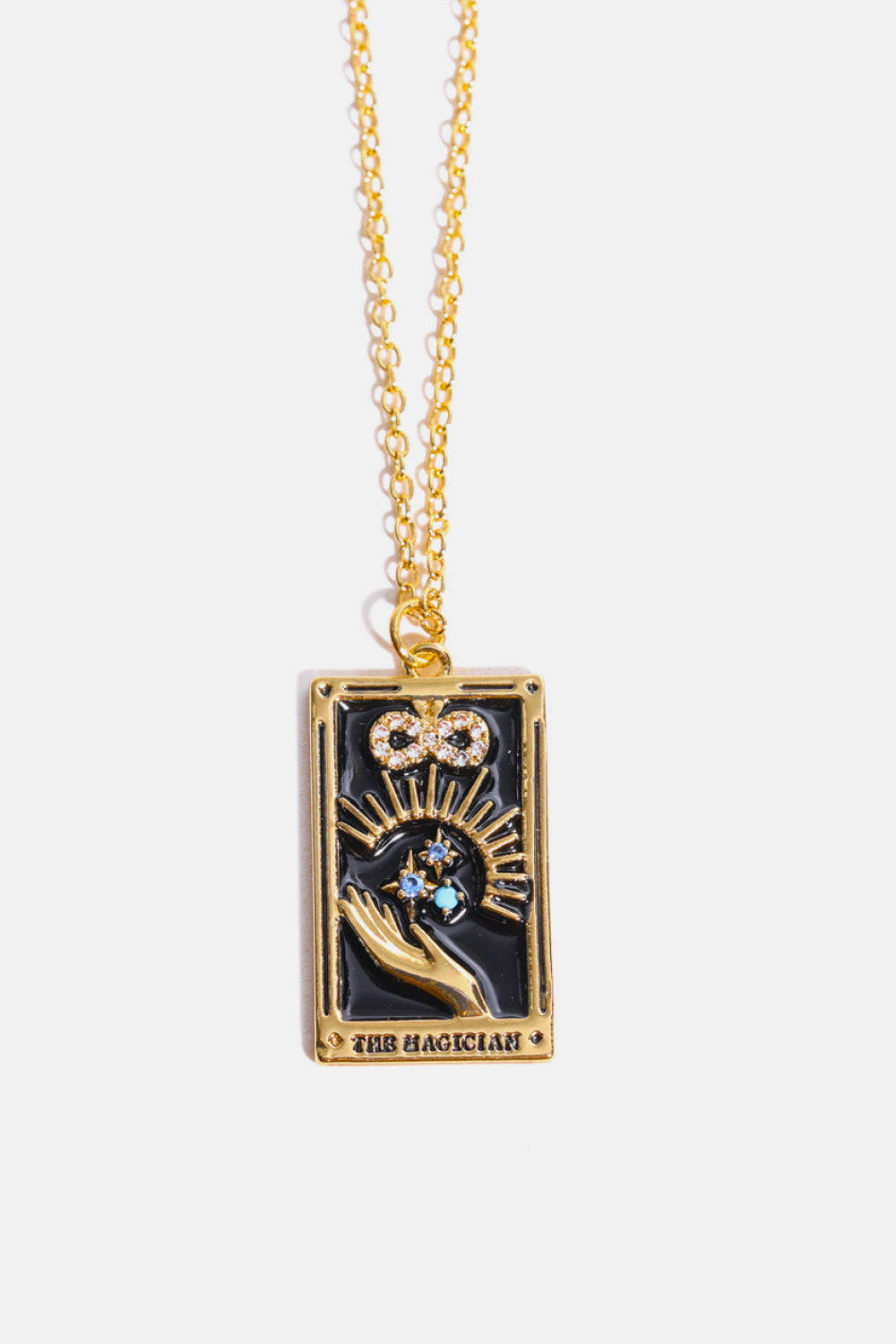 Tarot Card Pendant Stainless Steel Necklace 