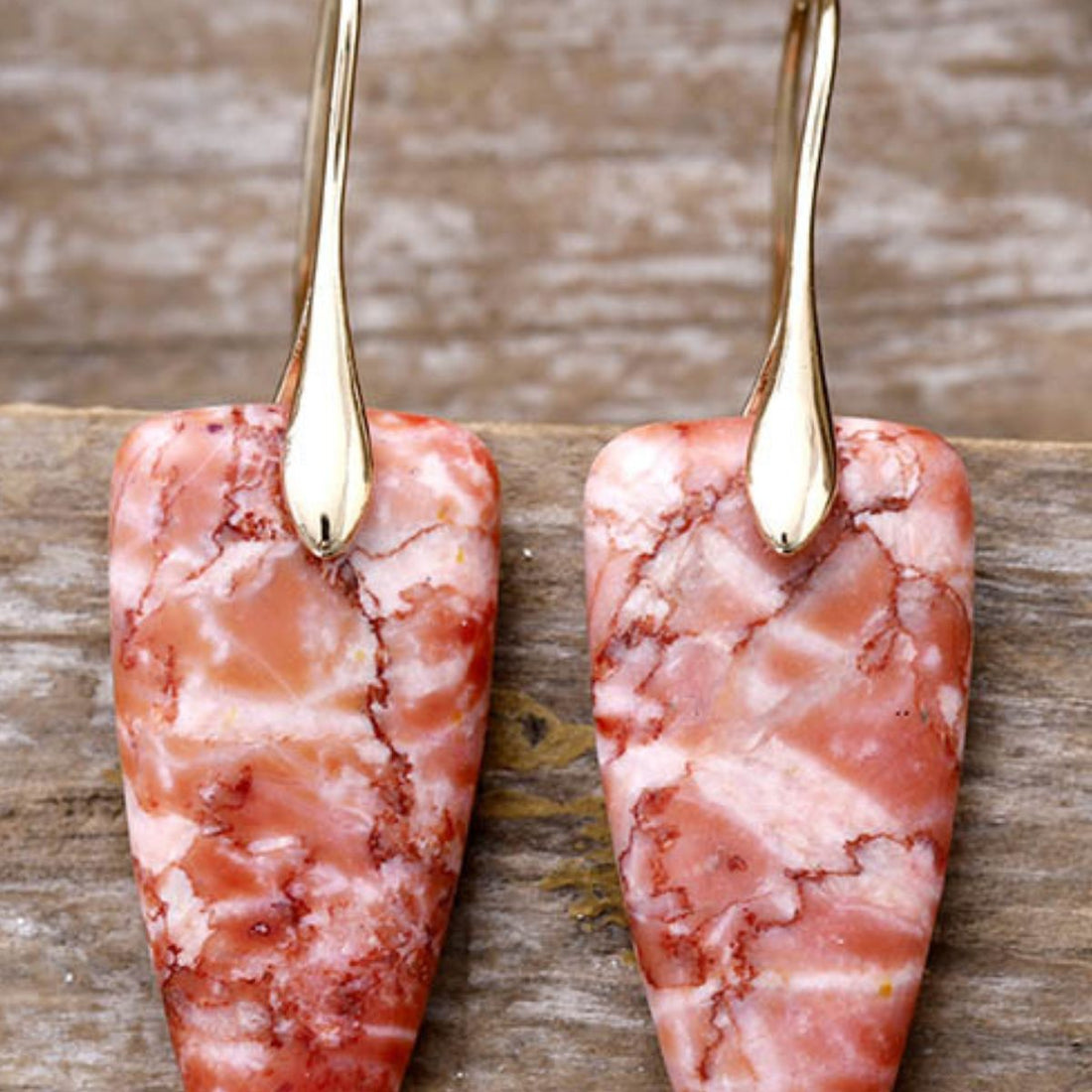 Natural Stone Geometric Shape Earrings 