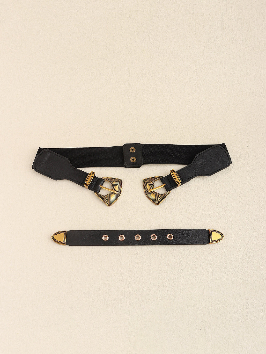 Double Buckle PU Leather Belt 
