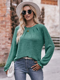 Mandy Long Flounce Sleeve Round Neck Blouse 