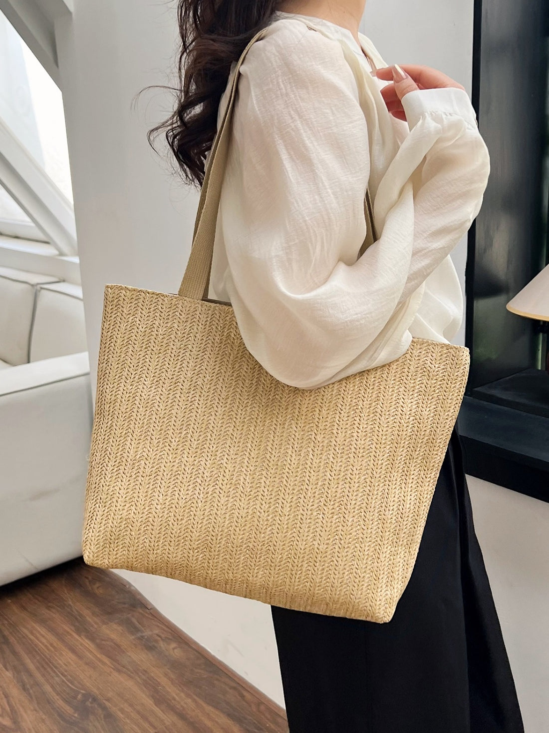 Straw Woven Tote Bag 