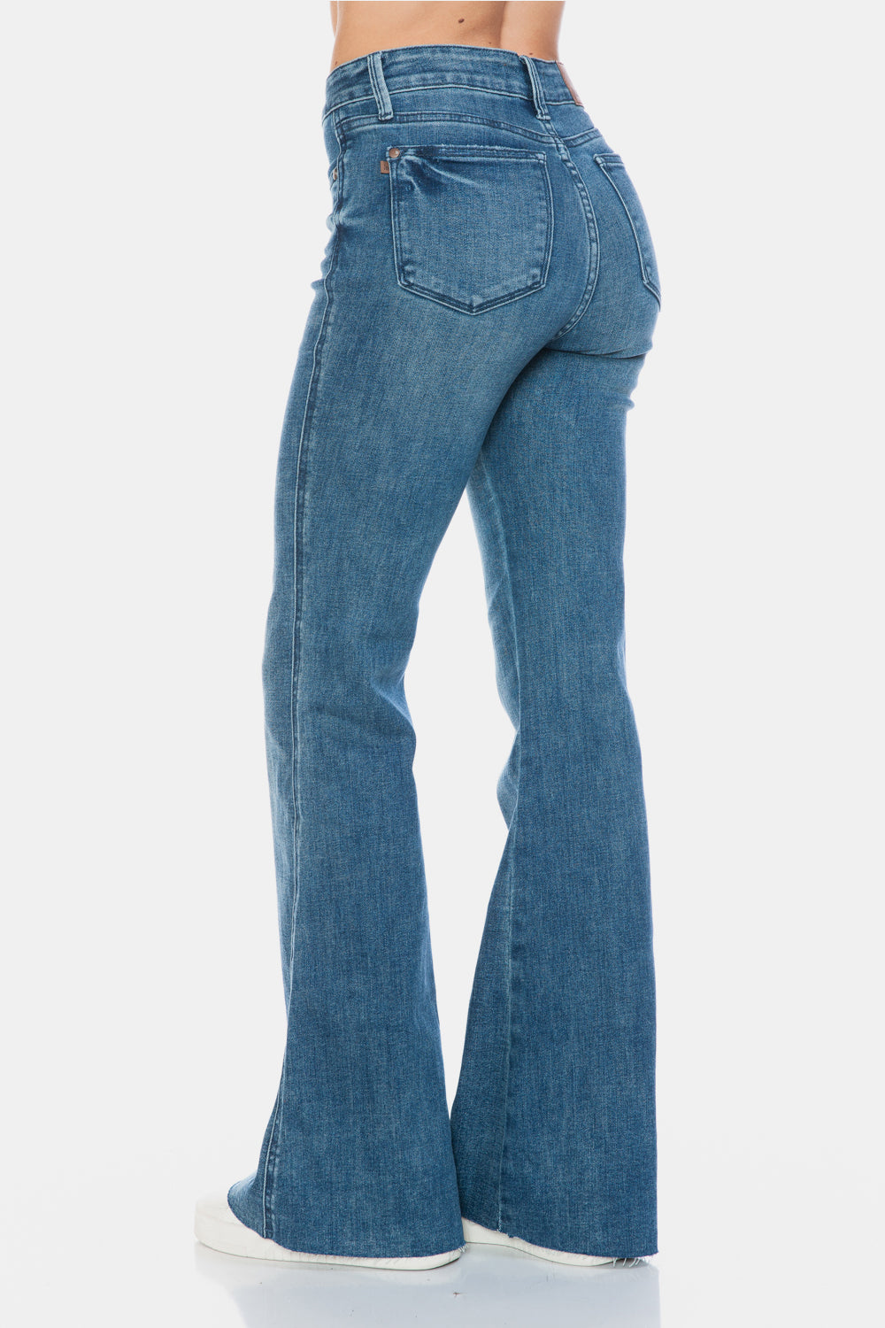 Judy Blue Full Size Tummy Control Cut Hem Flare Jeans 