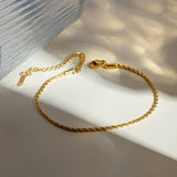 Stainless Steel Twist Chain Ankle Bracelet 