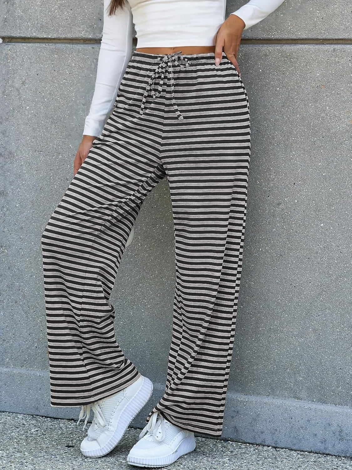 Lovelet Striped Wide Leg Pants Pants