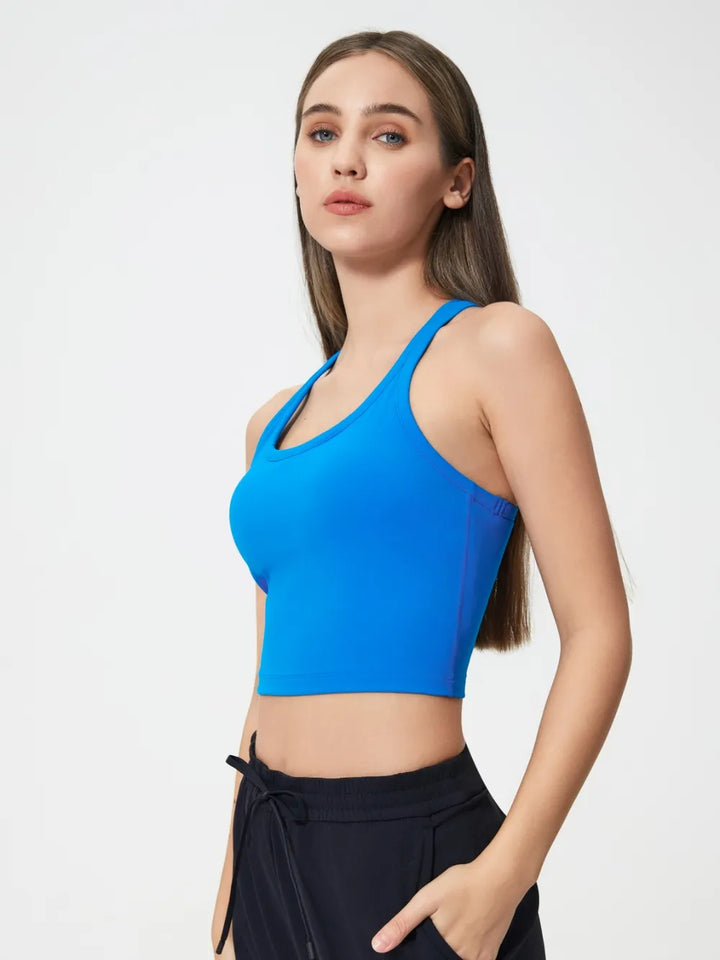 Millennia Scoop Neck Active Tank with Detachable Chest Pads 