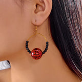 18K Gold-Plated Halloween Bead Earrings 