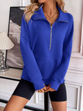 Ivy Lane Half Zip Raglan Sleeve Sweatshirt 
