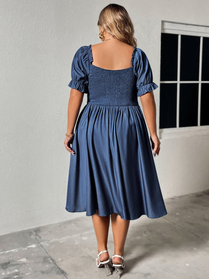 Honey Plus Size Ruched Sweetheart Neck Dress 