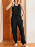 Ribbed Knit V-Neck Tank and Pants Lounge Set Lingerie & Nightwear