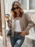 Plaid Zip Up Long Sleeve Jacket 