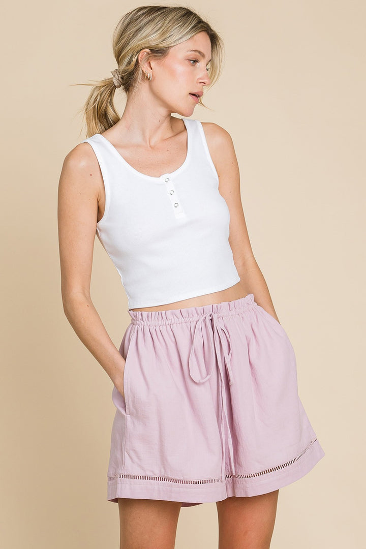 Cotton Bleu by Nu Lab High Waist Drawstring Shorts 