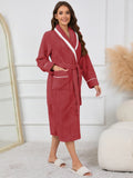 Contrast Trim Tie Waist Lounge Nightgown with Pockets Lingerie & Nightwear