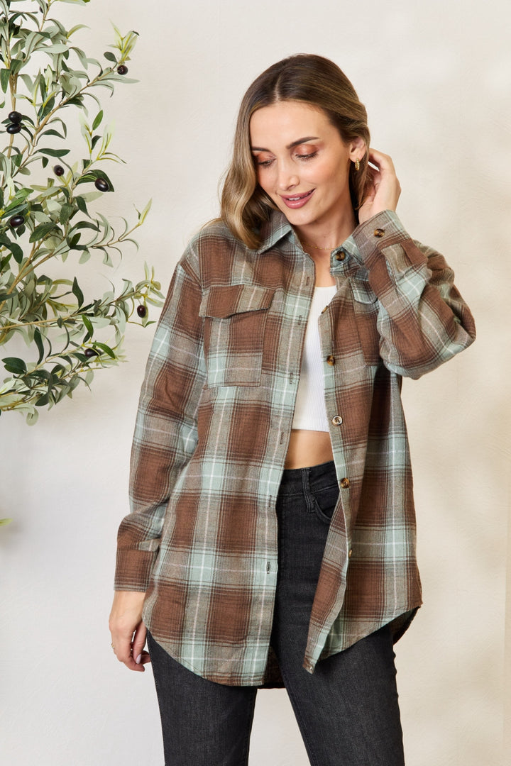 Mandy Plaid Dropped Shoulder Shirt 