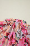 Frill Floral Button Down Long Sleeve Shirt 
