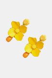 Bloosom Flower and Teardrop Resin Dangle Earrings 