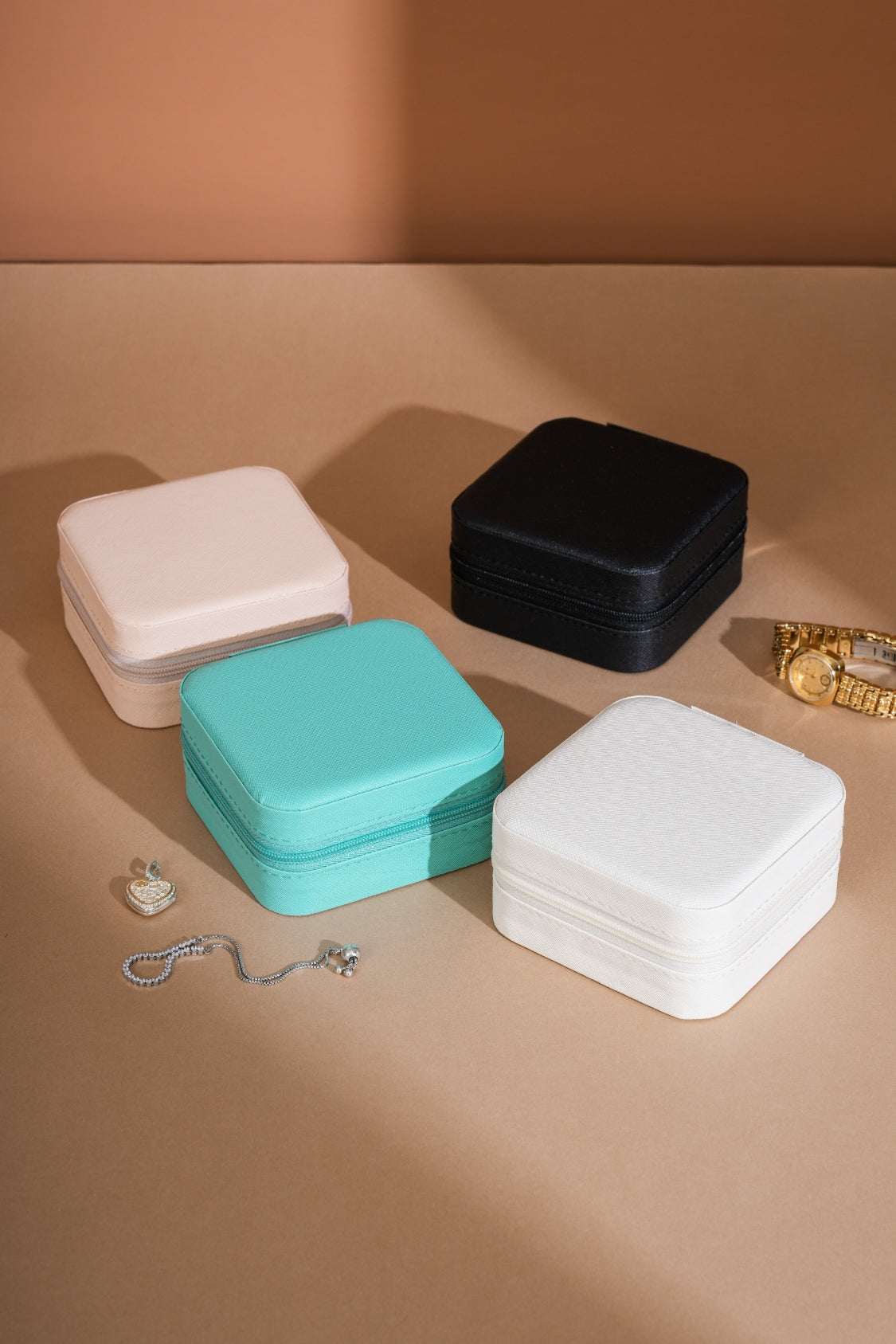 PU Leather Square Jewelry Box 