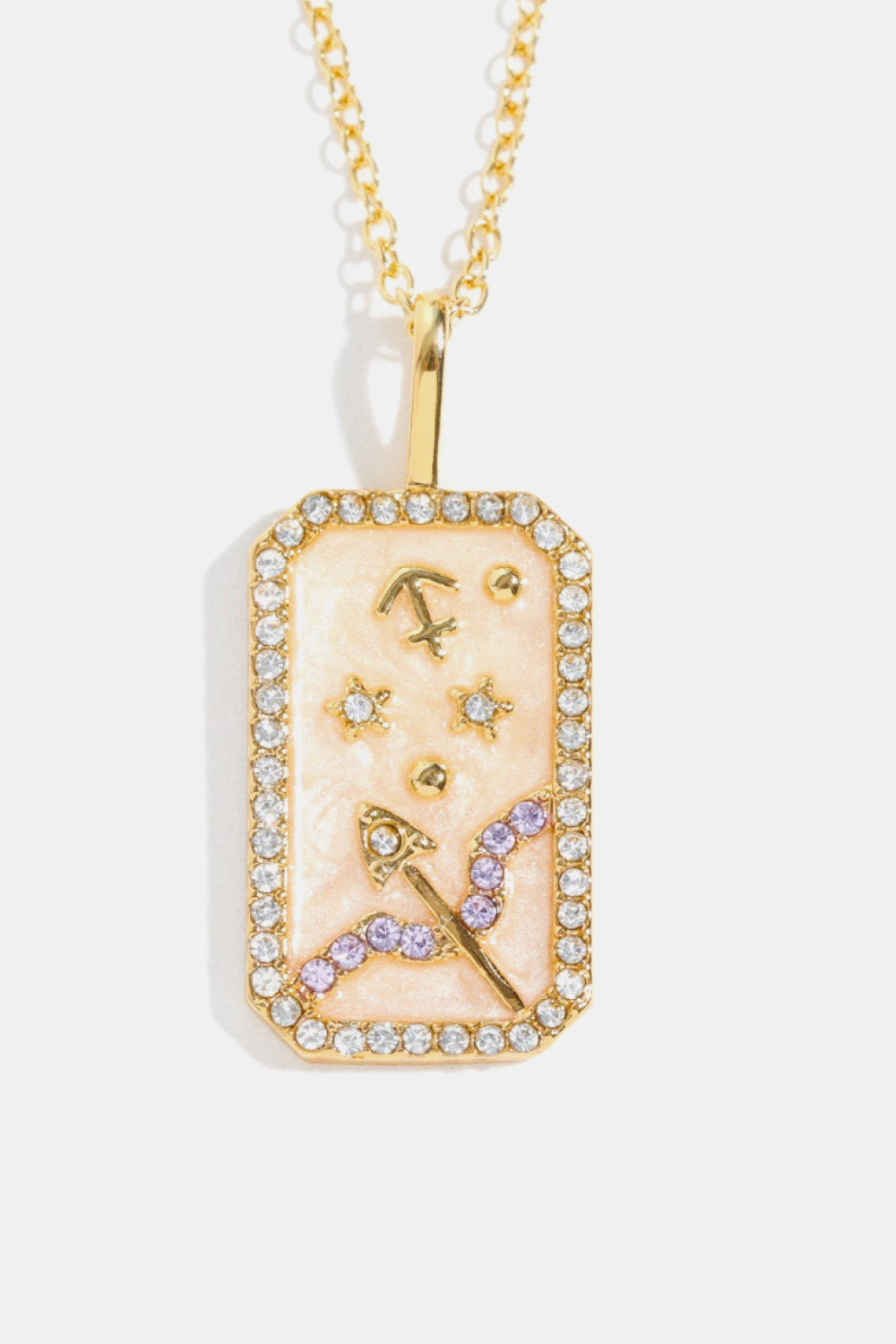 Rhinestone Constellation Pendant Copper Necklace 