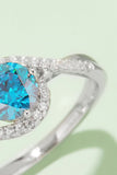 1 Carat Moissanite Contrast 925 Sterling Silver Ring 