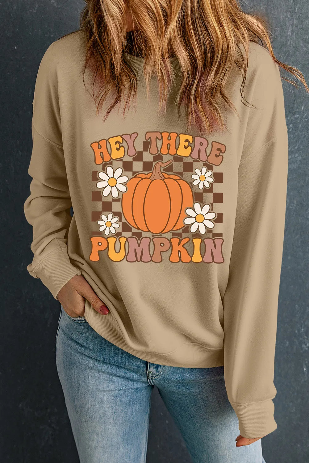 Pumpkin Graphic Long Sleeve Sweatshirt 