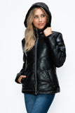 How Dare U Pocketed Zip Up Puffer Jacket with Removable Hood 