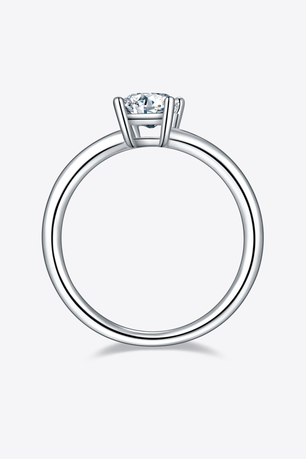 1 Carat Moissanite 925 Sterling Silver Solitaire Ring 