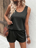 Casual Wide Strap Tank Top and Shorts Set Two Piece Dresses