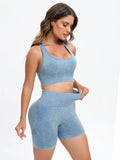 Scoop Neck Wide Strap Top and Shorts Active Set 