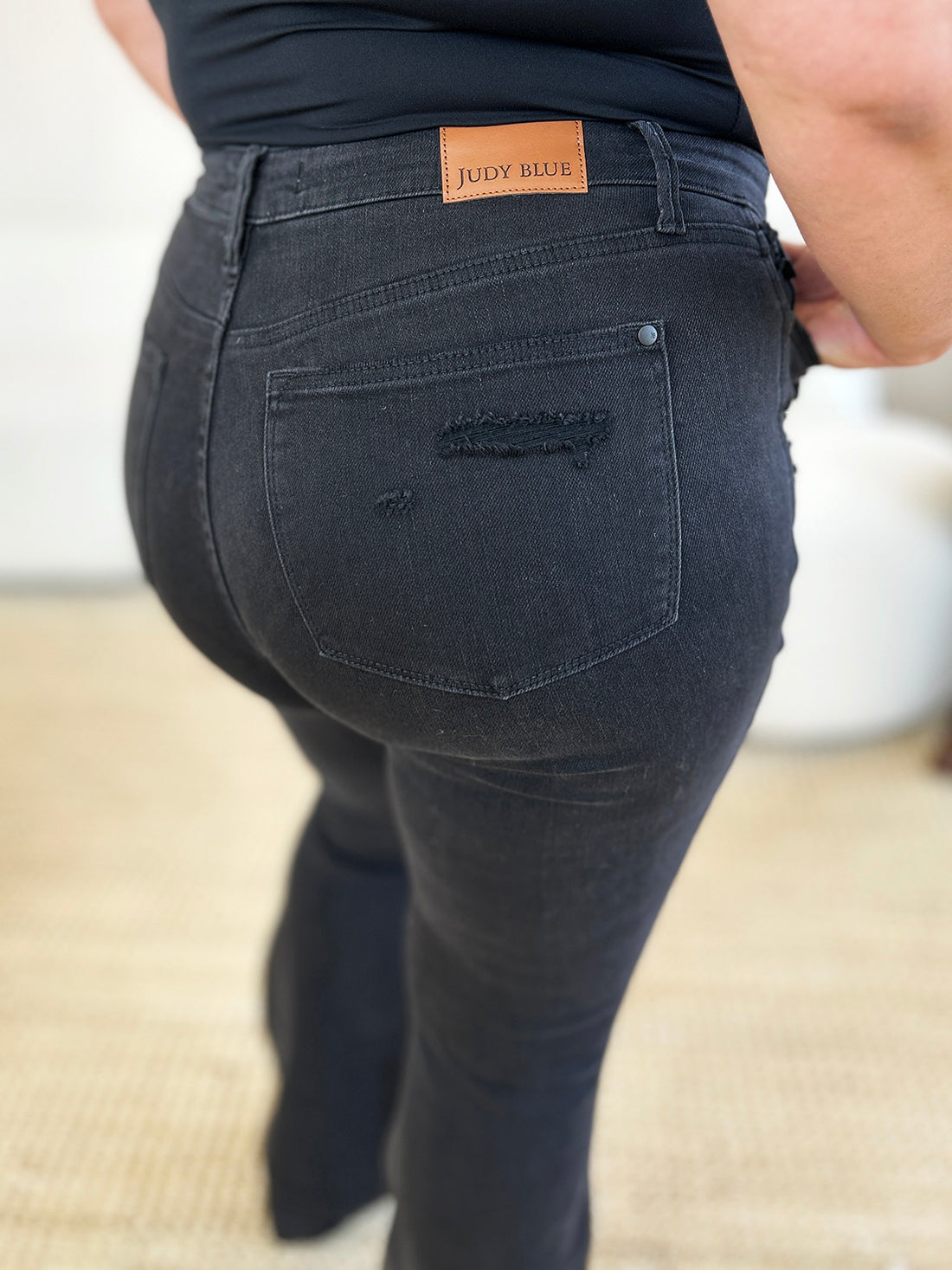 Judy Blue Full Size High Waist Distressed Flare Jeans 