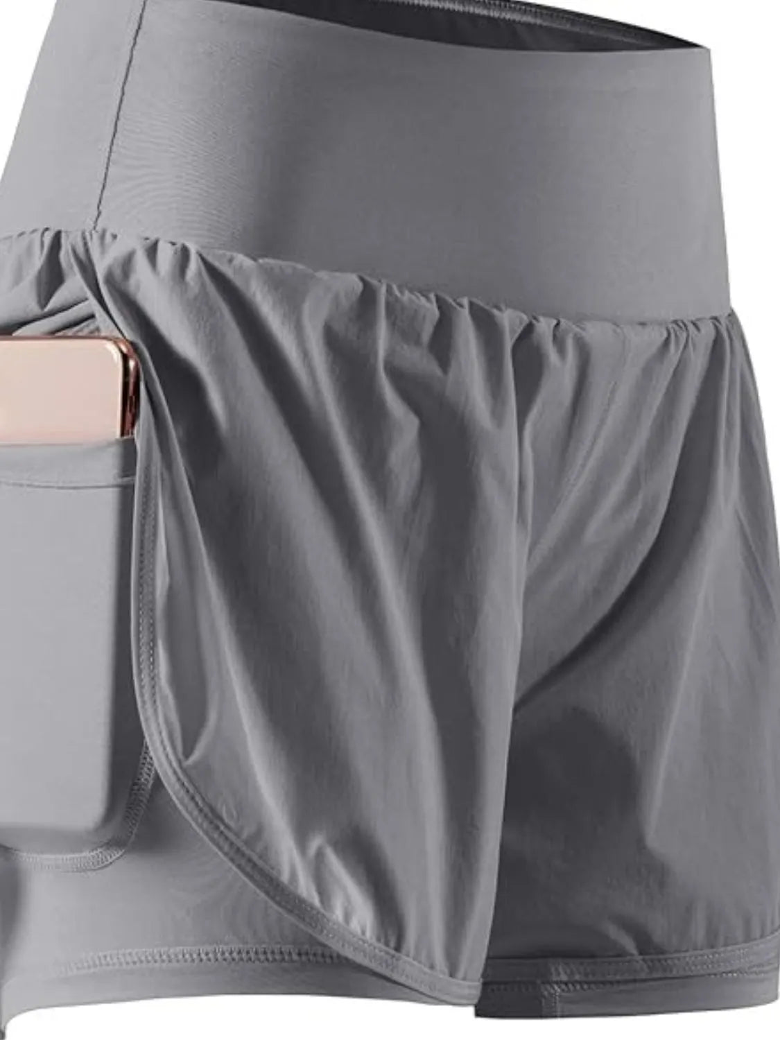 Pocketed High Waist Active Shorts 
