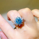 3 Carat Moissanite Zircon 925 Sterling Silver Ring 