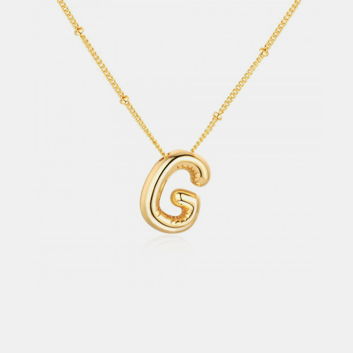 Gold-Plated Bubble Initial Necklace 