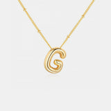 Gold-Plated Bubble Initial Necklace 