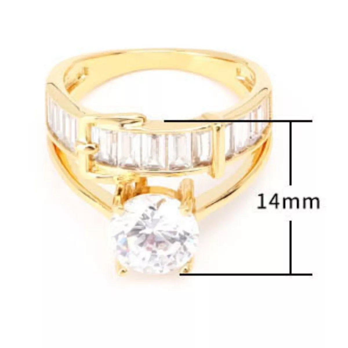 18K Gold-Plated Zircon Ring 