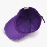 Distressed Adjustable Cotton Baseball Cap 