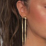 Stainless Steel Bow Bar Earrings 