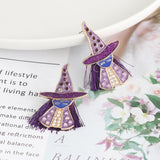 Witch Rhinestone Alloy Earrings 